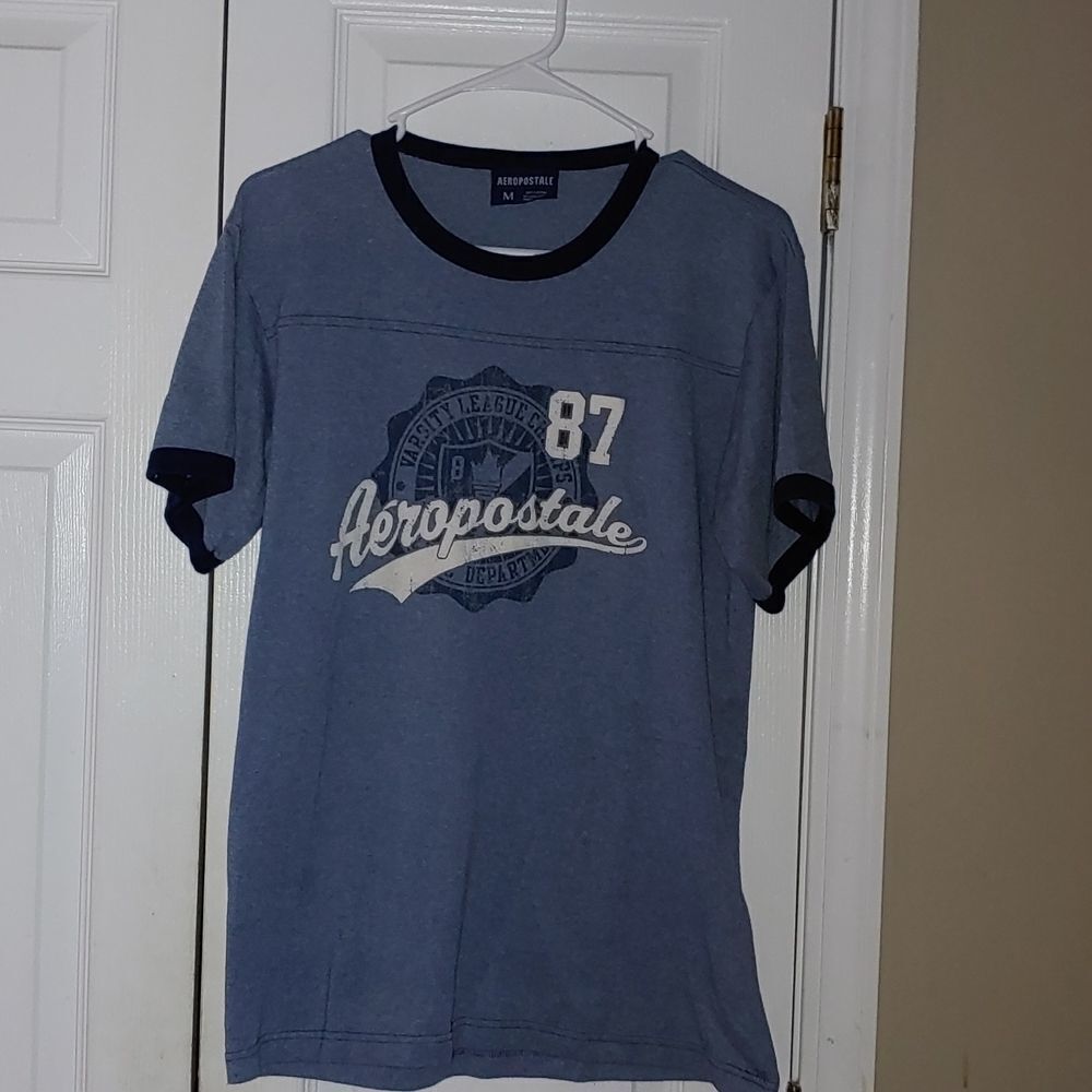 Aeropostale blue printed logo tee t-shirt  Sz M